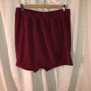 madewell red mini skirt